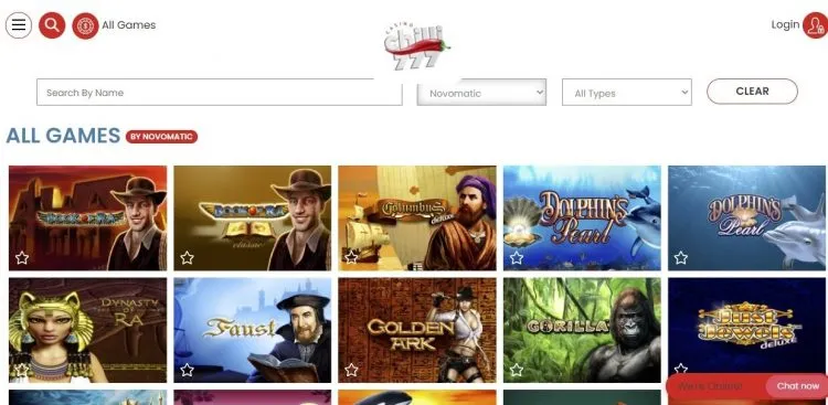 Games on Chilli777 Casino