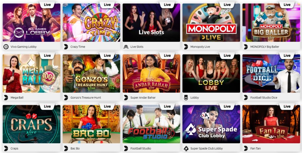 Play live games at Bonus Strike Casino