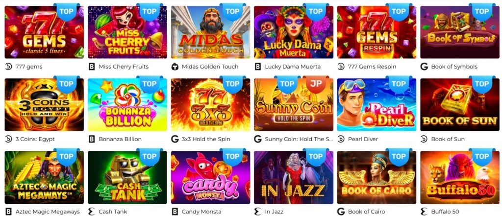 Top games at Casper Spins Casino