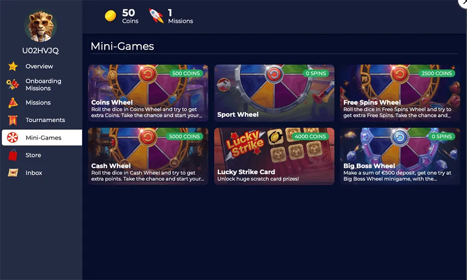 Mini-games at NineWin Casino