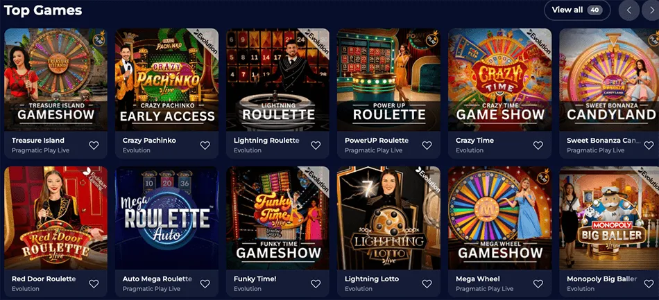 Top games at NineWin Casino