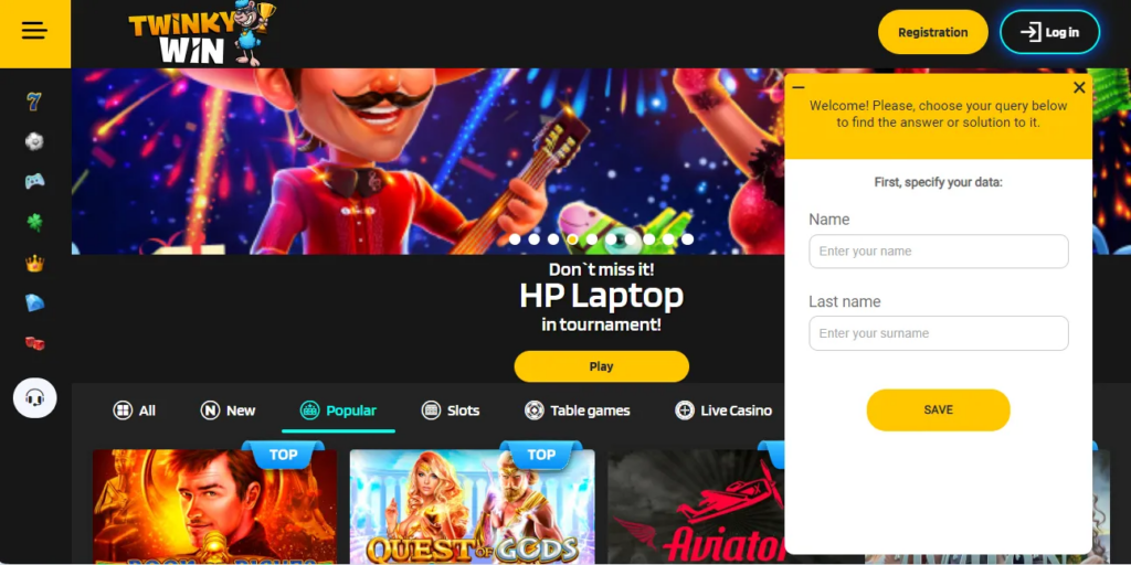 Support at Twinky Win Casino