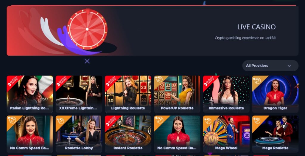 Live casino at Jackbit Casino