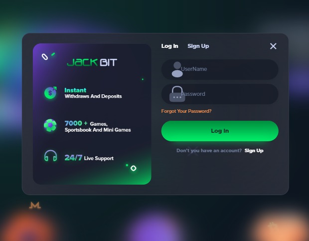 Sign up form at Jackbit Casino