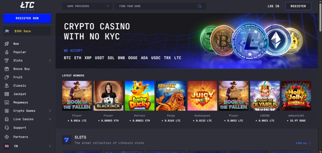 Explore LTC Casino homepage
