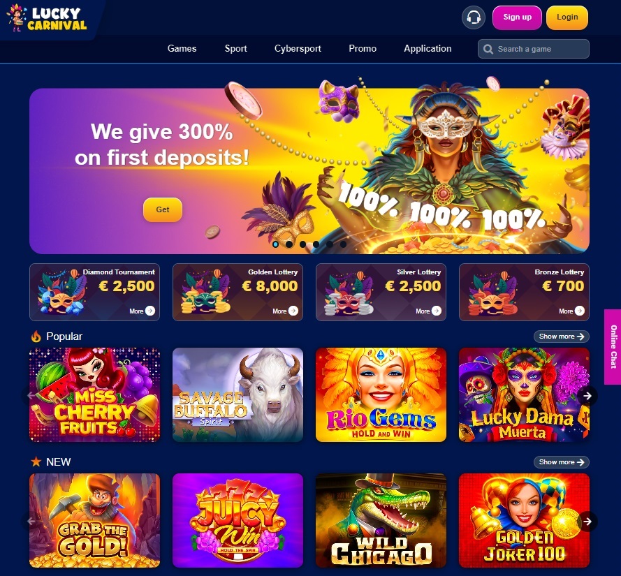 Lucky Carnival Casino mobile version