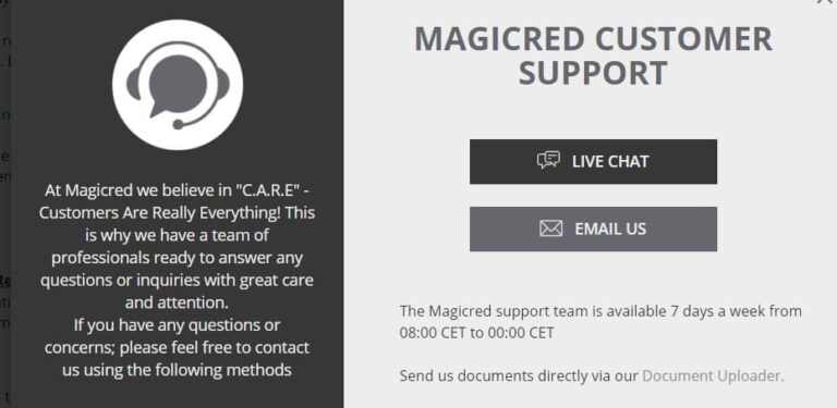 Magic Red Casino customer support