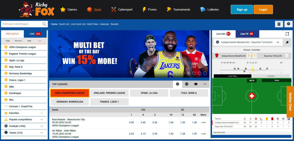 Bport betting by Richy Fox Casino