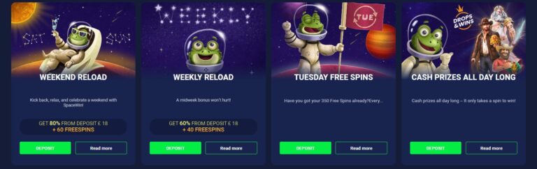 Bonuses at SpaceWin Casino