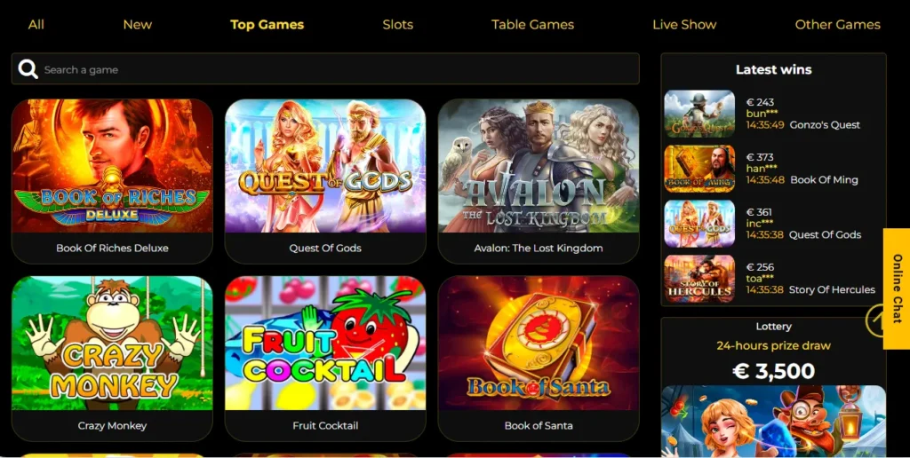 Top games at Kaboom Slot