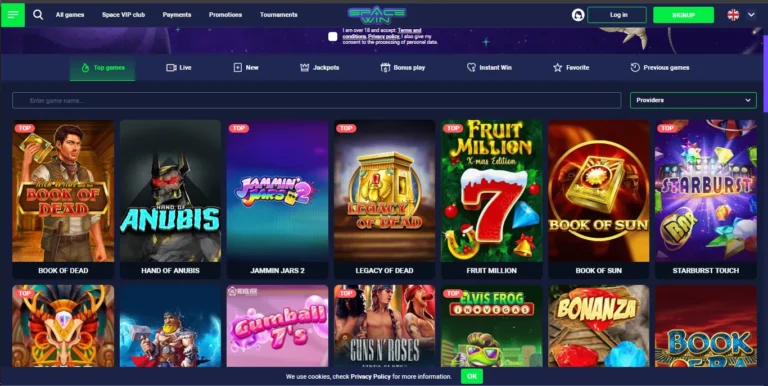 Top games at SpaceWin Casino
