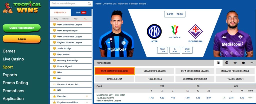 Betting at Tropical Wins Casino