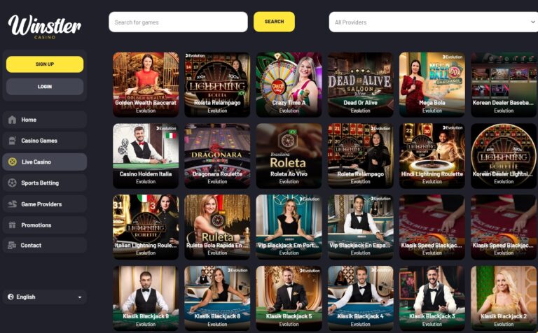 Play Live casino games at Winstler Casino
