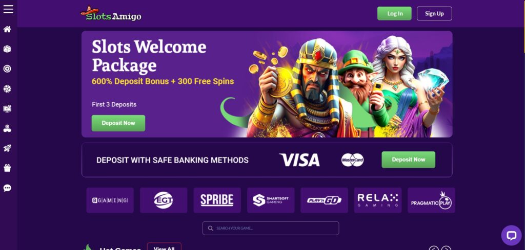 SlotsAmigo Casino Home Page