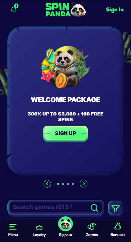 Spin Panda Casino Mobile App