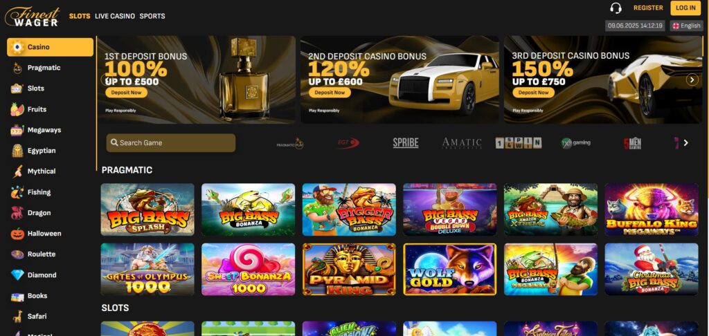 Learn Finestwager Casino homepage