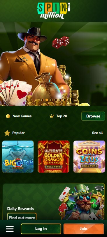 Explore Spin Million mobile app