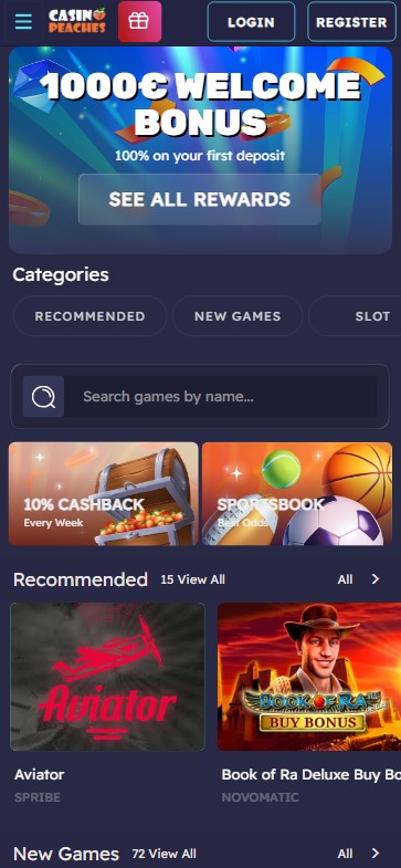 Discover Casino Peaches mobile app