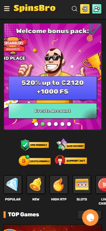 Discover SpinsBro Casino mobile app