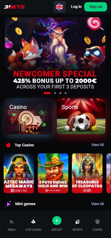 Discover mobile gameplay at 31Bets Casino
