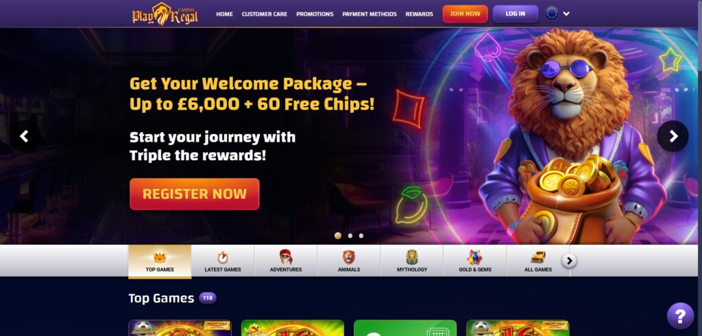Discover Play Regal Casino homepage