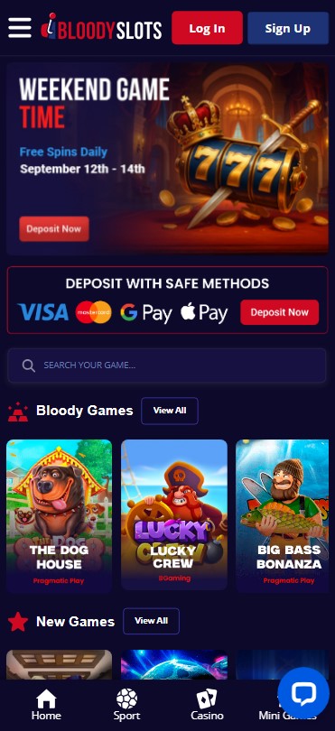 Learn about BloodySlots Casino mobile experience