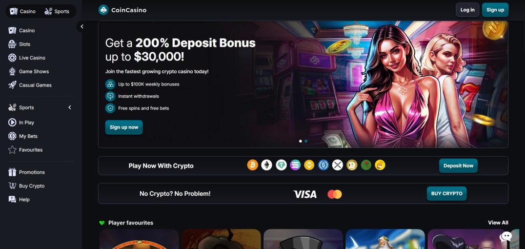 Learn about CoinCasino homepage